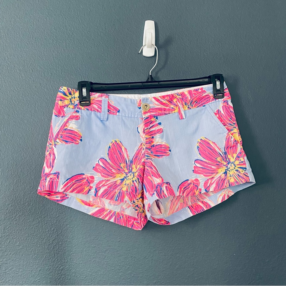 Lilly Pulitzer Walsh Shorts Party Girl Purple Dahlia Floral Size 4